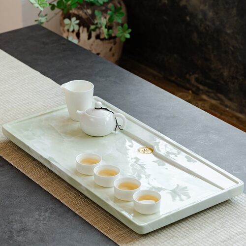 高端轻奢石材带排水功夫茶盘