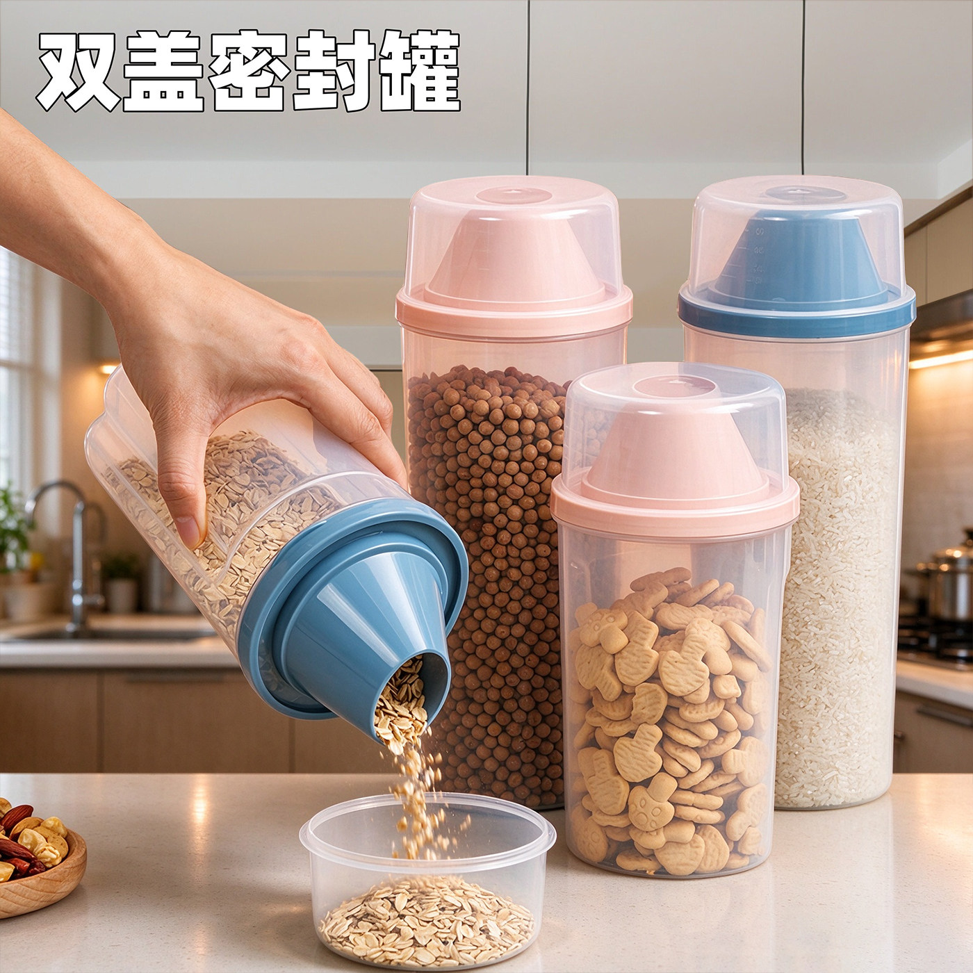 杂粮密封罐食品级储物罐五谷杂粮收纳盒豆子收纳罐白糖面粉储存罐