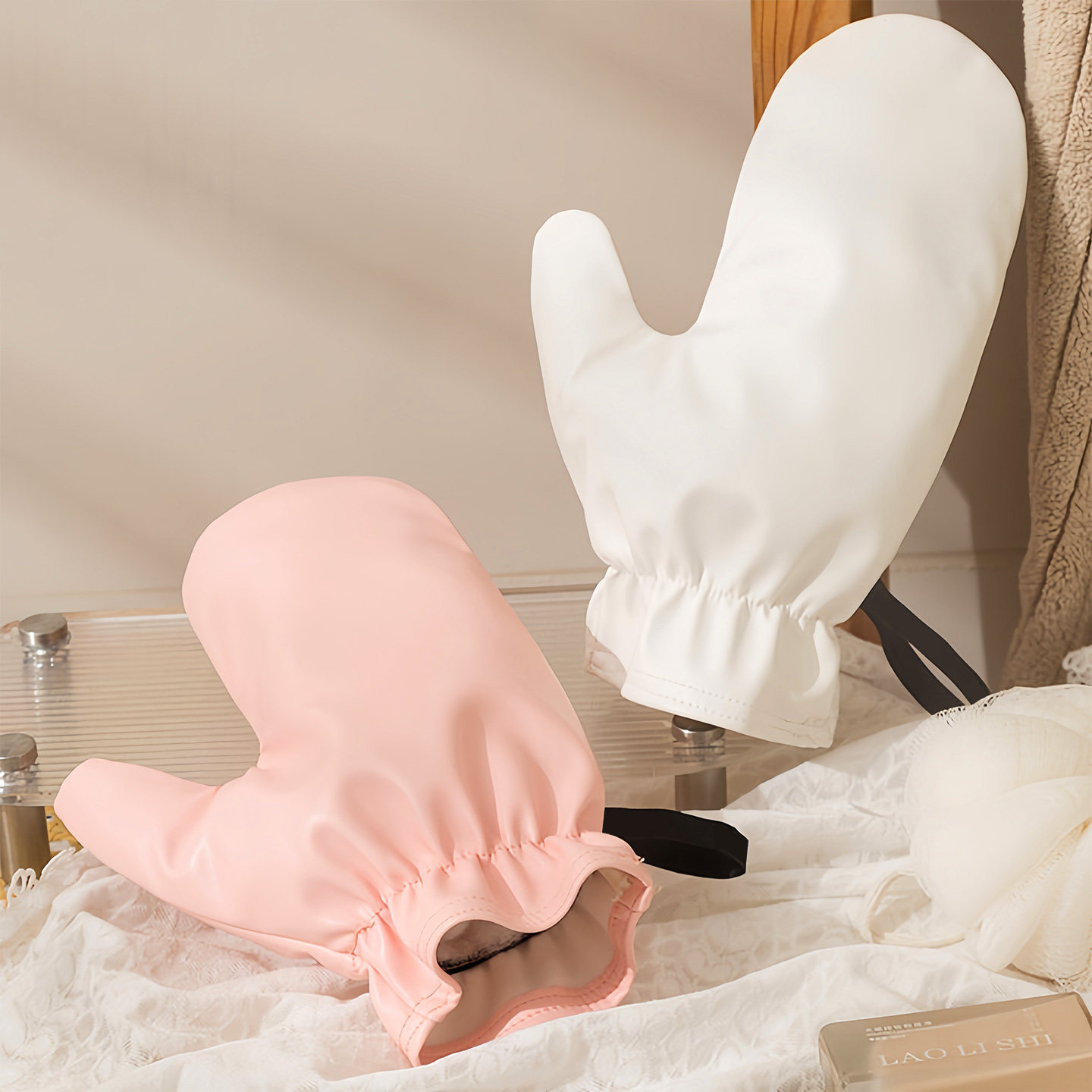 身体乳手套素颜霜润肤油皮革乳液涂抹工具适用于助力美白搓澡巾