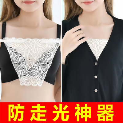 V领一片式蕾丝无痕防走光抹胸