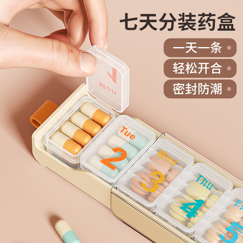 药盒随身便携大容量药品分装盒