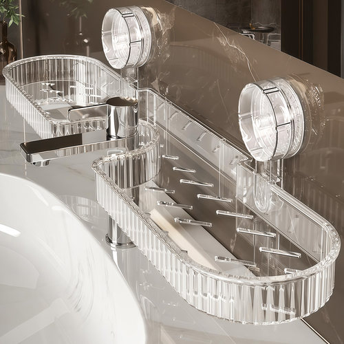 吸盘免打孔壁挂水龙头置物架