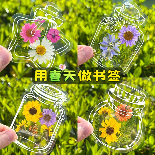 干花书签手工自制透明标本干花贴