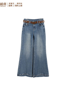 记忆的起点时尚休闲牛仔裤2026春季新款微喇复古牛仔裤70AC25629
