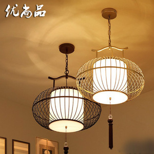 个性书房铁艺鸟笼灯火锅店茶楼过道餐厅酒店咖啡厅创意新中式吊灯