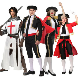 cos万圣节舞台斗士表演成人儿童男女欧洲西班牙斗牛士角色扮演服