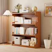 弧形书柜书架置物架落地书柜简易客厅储物柜一体靠墙多层展示柜子