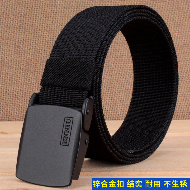 时尚尼龙腰带平滑扣男韩版编织自动扣学生皮带潮休闲户外速干裤带