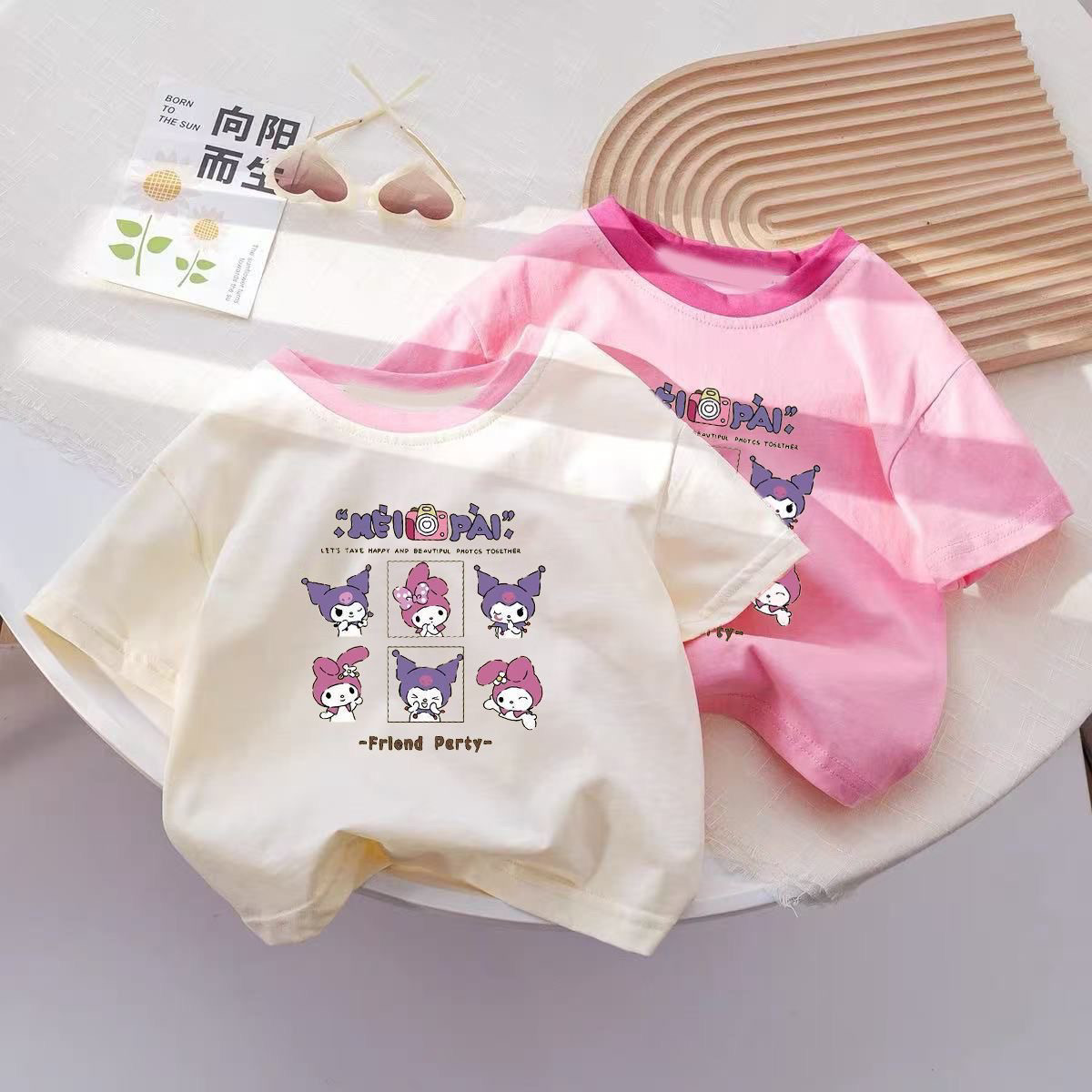 女宝短袖t恤纯棉夏季装2025新款卡通库洛米印花韩版女童拼色上衣,童装/婴儿装/亲子装,T恤,淘宝优惠券,粉丝福利购,淘宝优惠卷