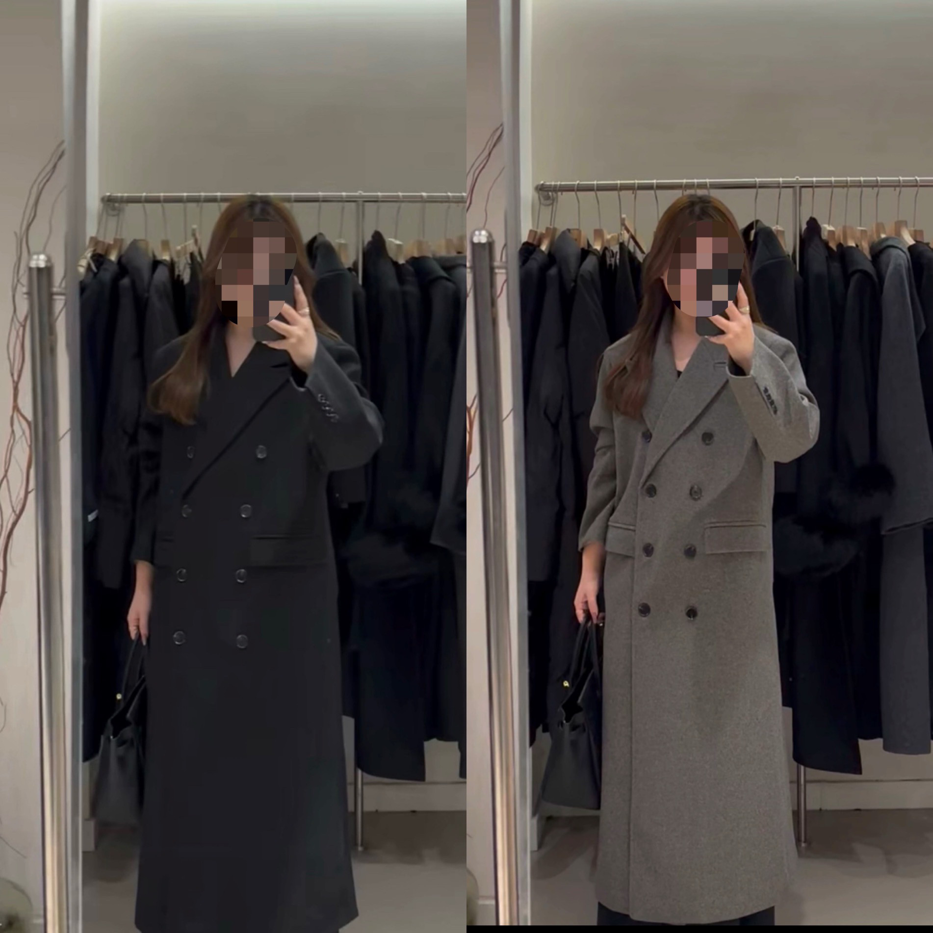 2024秋冬季毛呢新款气质高级感长款呢子大衣女杂灰色宽松毛呢外套