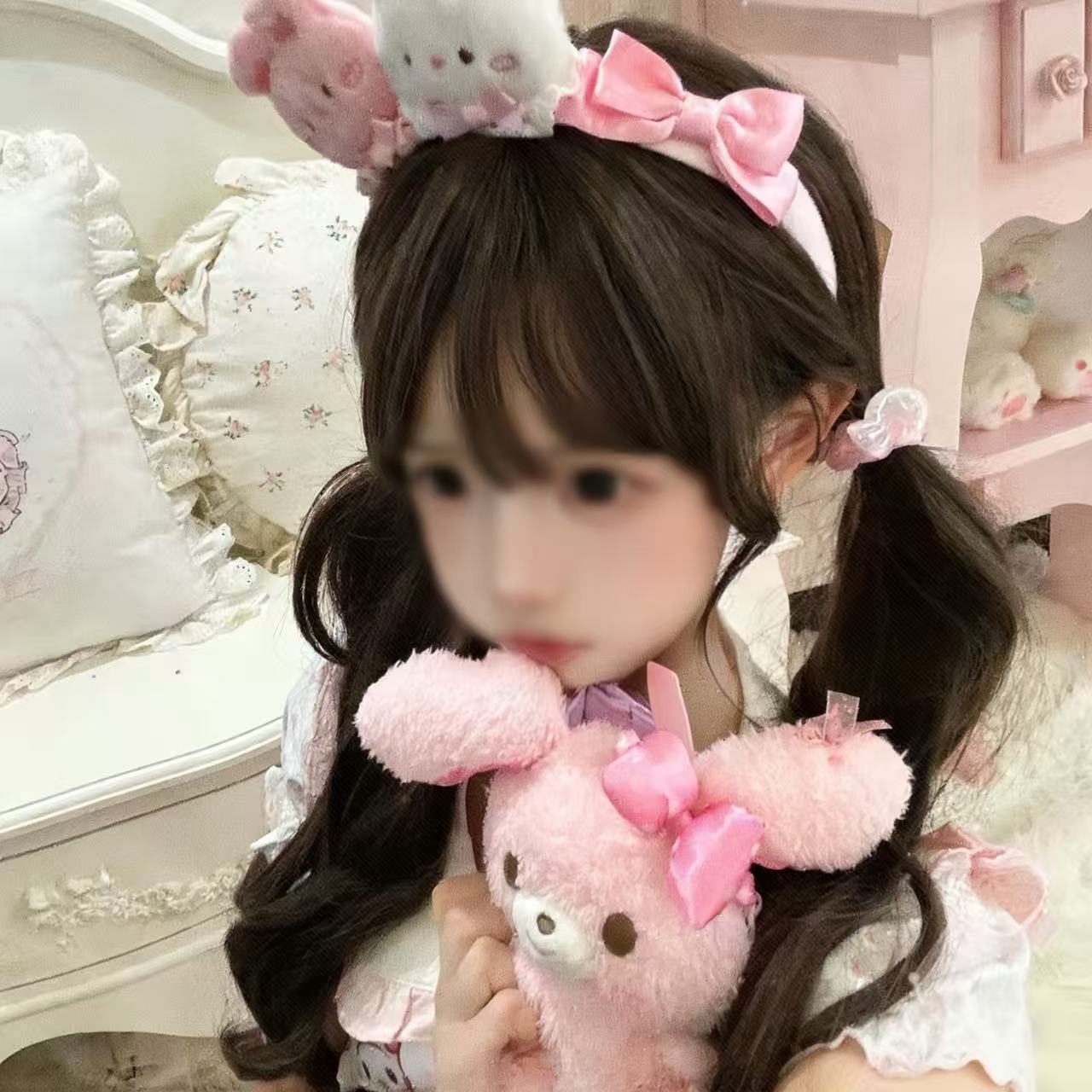 日系洛丽塔毛绒小兔女仆发箍