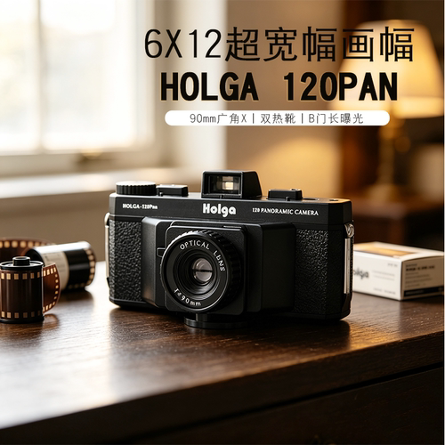 HOLGA 复古120pan全景中画幅胶片相机 120胶卷宽幅相机漏光大师