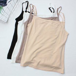 四季可穿百搭纯色吊带女式莫代尔棉打底背心弹力修身内搭