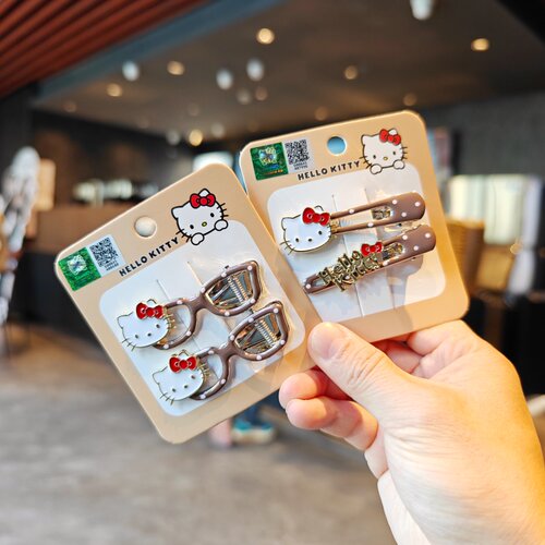 伊藤家正版授权三丽鸥Hello Kitty边夹凯蒂猫刘海夹发夹少女发饰