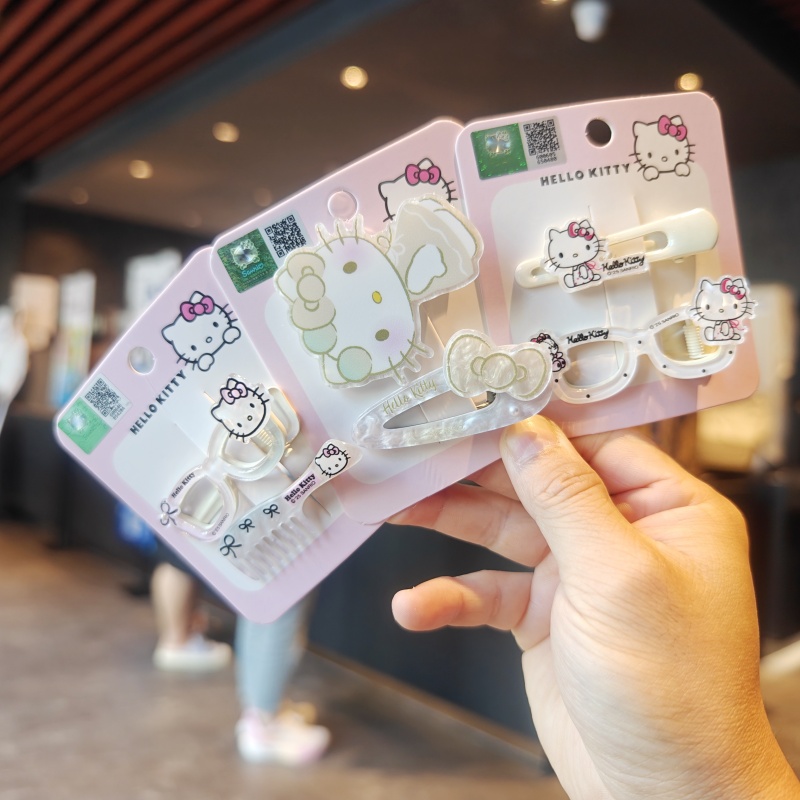 伊藤家正版授权三丽鸥HelloKitty边夹凯蒂猫刘海夹发夹少女发饰