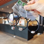 伊藤屋正版 授权三丽鸥HELLOKITTY凯蒂猫带钻发圈可爱立体公仔发绳