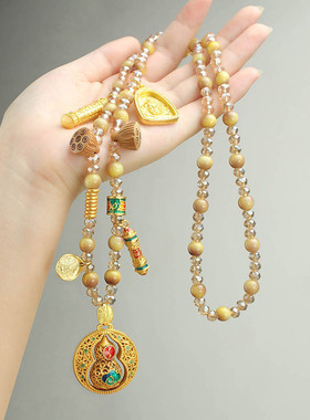 新中式民族风项链仿虎眼石配饰