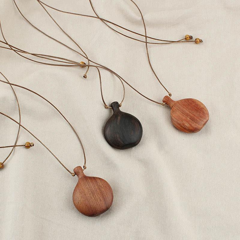 新中式复古百搭檀木酒壶项链