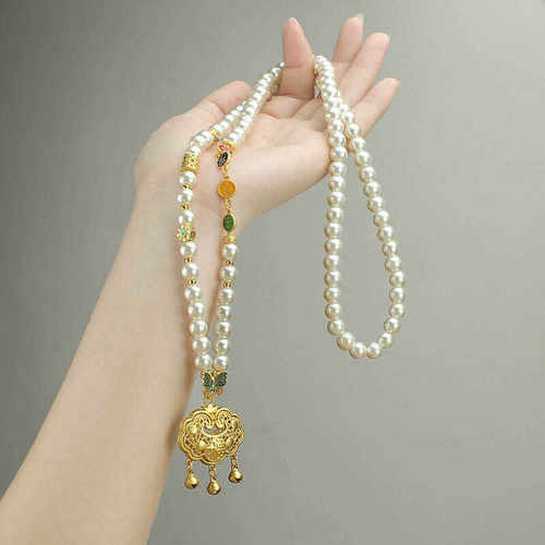 复古平安喜乐气质衣饰配饰仿珍珠