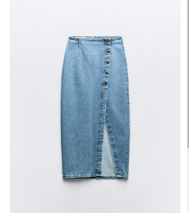 1416 021 Z1975 ZA家 1416021 女装 双襟迷笛牛仔裙 427 新款