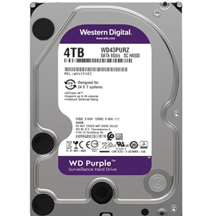 西部数据 WD43PURZ 4TB紫盘安防监控台式 CMR机械硬盘4tb