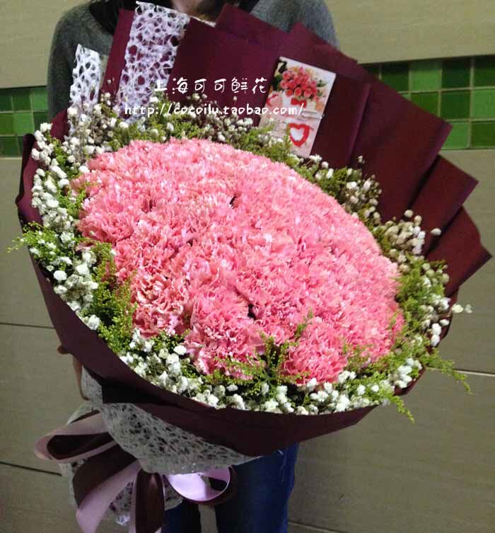 康乃馨母亲节鲜花上海同城鲜花速递奉贤金山嘉定浦东南汇花店送花