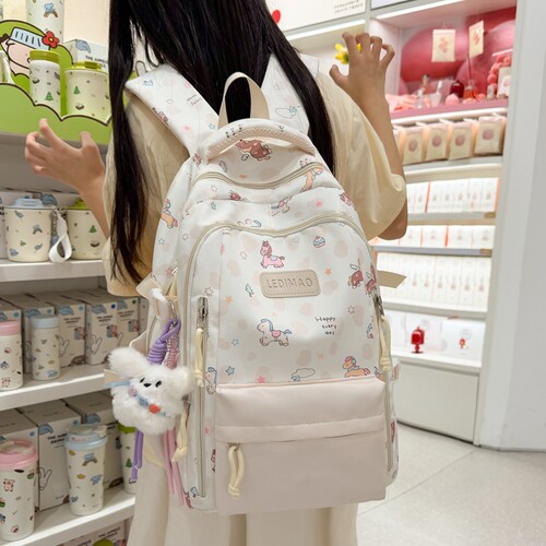 书包女高颜值大容量百搭双肩背包