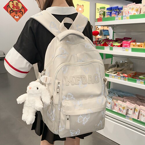 书包初中女生小清新可爱蝴蝶背包