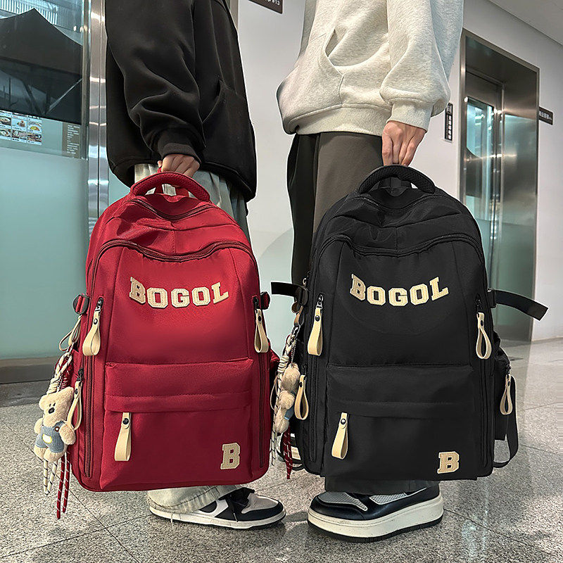 书包女生初中生韩版大容量时尚潮流双肩包男高中大学生小学生背包