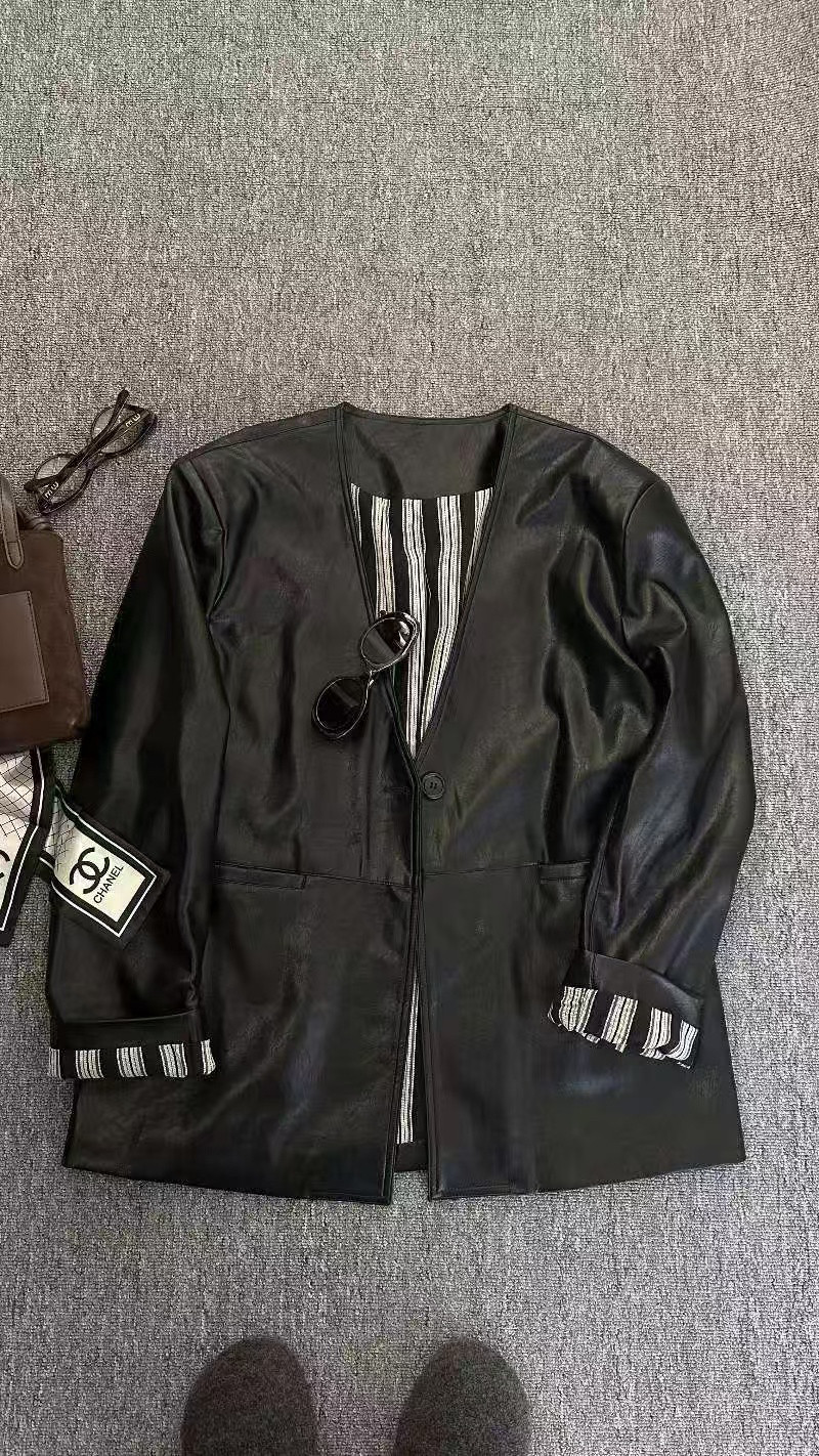 港风复古皮衣外套女2025春装新款高级感气质皮大衣百搭皮夹克上衣