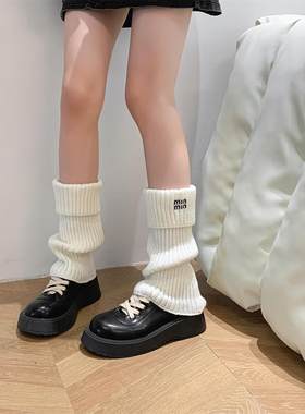 显瘦袜套秋冬加厚字母小腿袜套女