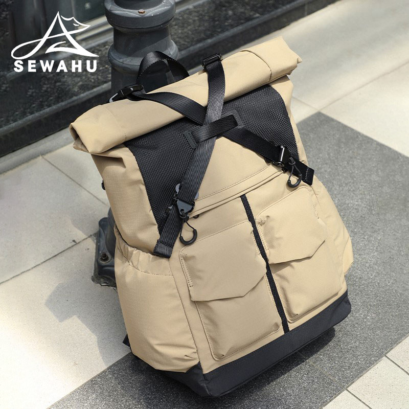 旅游登山双肩包女2026新款时尚男士大容量休闲旅行背包小众电脑包