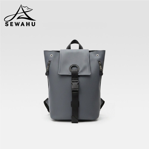 SEWAHU轻奢小众皮质通勤双肩包