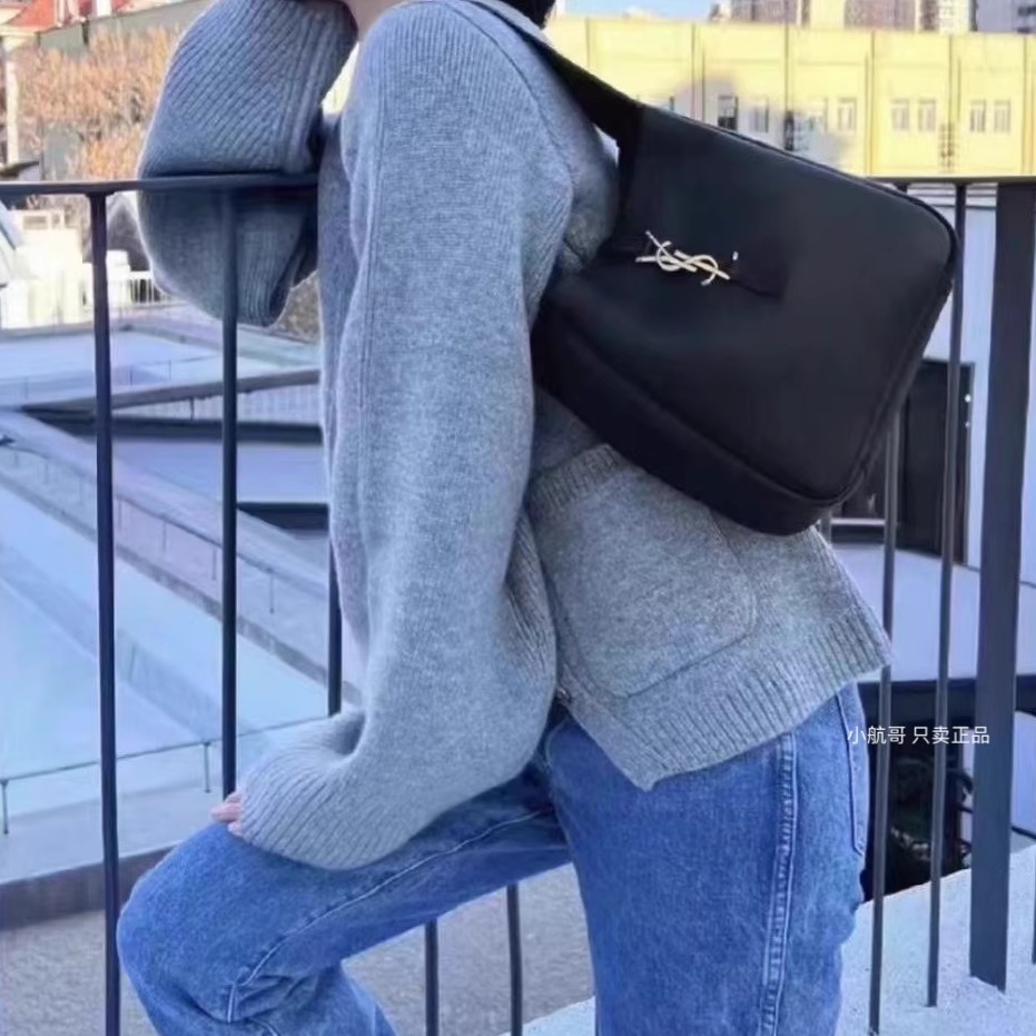 严选塔尖 NIKI SHOPPING鳄鱼纹皮革油蜡皮复古褶皱链条单肩包1104