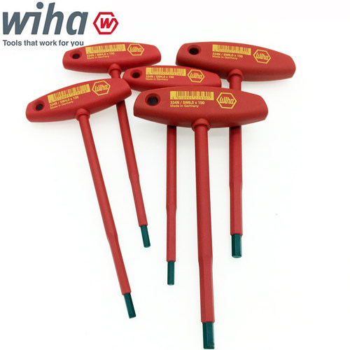 新型德国Wiha绝缘t型六角扳手334N进口耐高压t型扳手4568mm