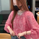 雪纺衬衫 2024秋季 法式 女长袖 碎花遮肚子上衣 新款 漂亮减龄洋气小衫