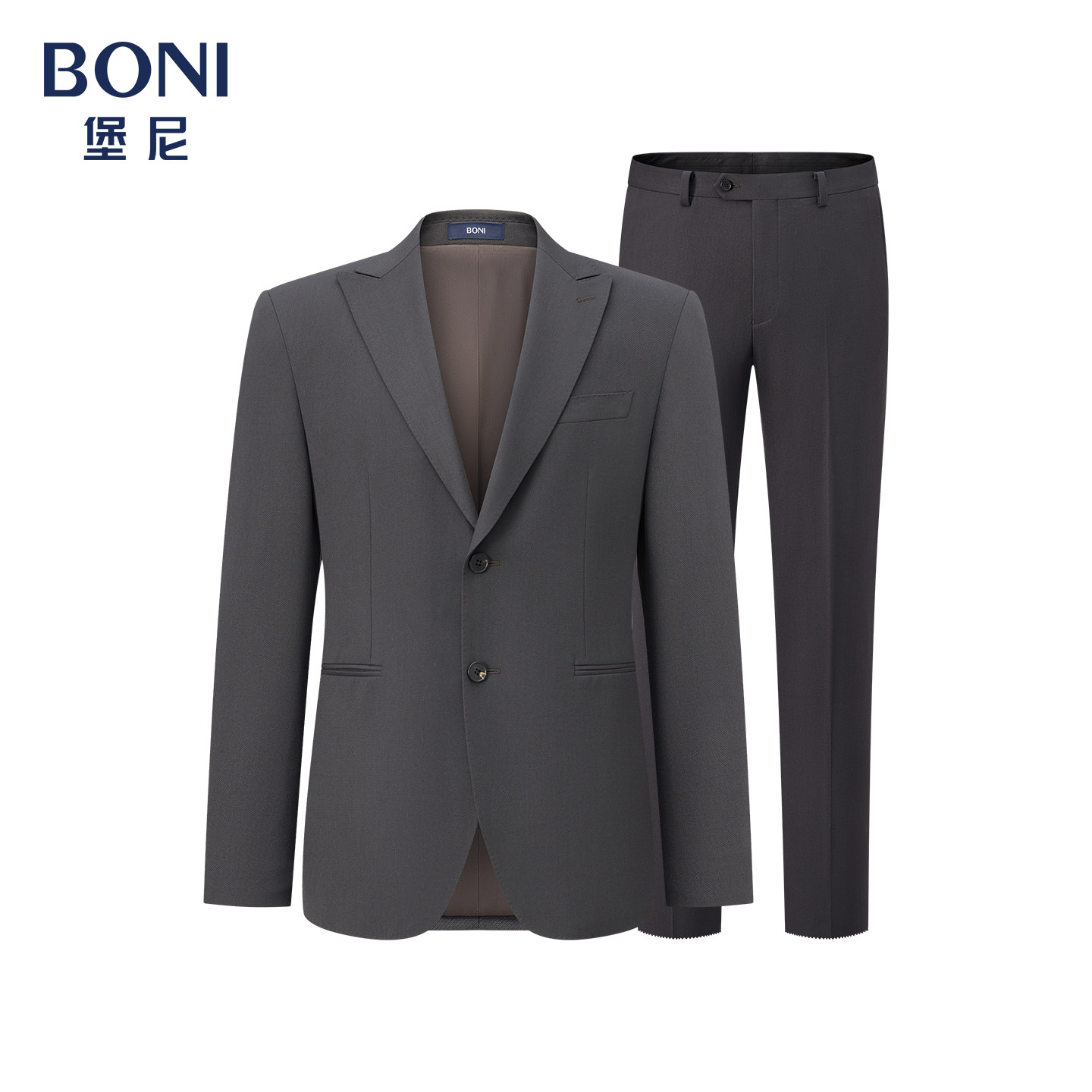 堡尼秋冬新品商务羊毛混纺西服套装净色西装西裤礼服男AU632211A
