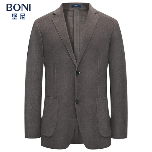BONI/堡尼新品商务西服羊毛混纺针织单西上装休闲西装男CS638031B