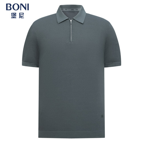 BONI/堡尼春夏新品商务净色Polo衫休闲棉混纺翻领T恤男LT145C91B