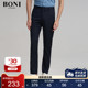 堡尼男士 休闲裤 藏青净色男裤 BONI 简约百搭丝混纺休闲裤 TKL67011B