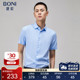 混纺修身 BONI 衬衣净色上衣男GL366C21B 商务短袖 衬衫 堡尼夏季 新品