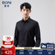 堡尼2023春夏新品 商务修身 衬衣黑色纤维长袖 BONI 衬衫 男GP280291A