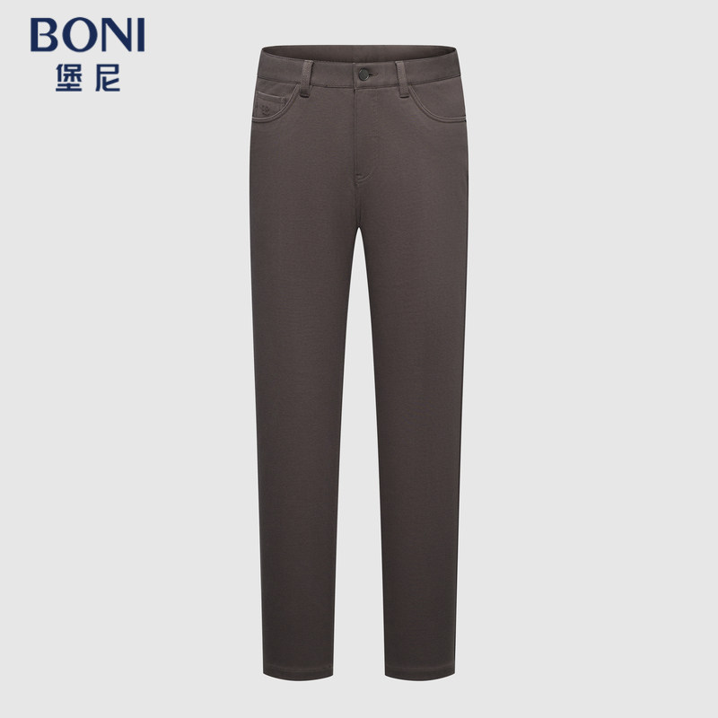 BONI/堡尼秋冬新品净色棉混纺牛仔裤微弹休闲长裤男KU633B41B