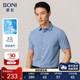 BONI GN368A51B 休闲衬衫 堡尼春夏新品 商务八字领衬衣纤维混纺短袖