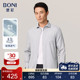 商务竖条纹衬衫 BONI 堡尼春夏新品 混纺八字领休闲衬衣男GN283221B