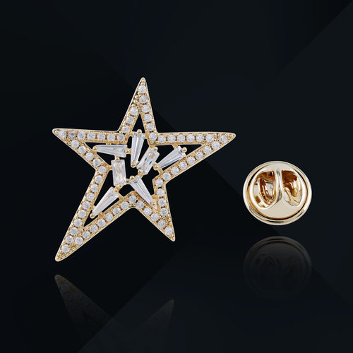 五角星男士小胸针精致西装领针扣