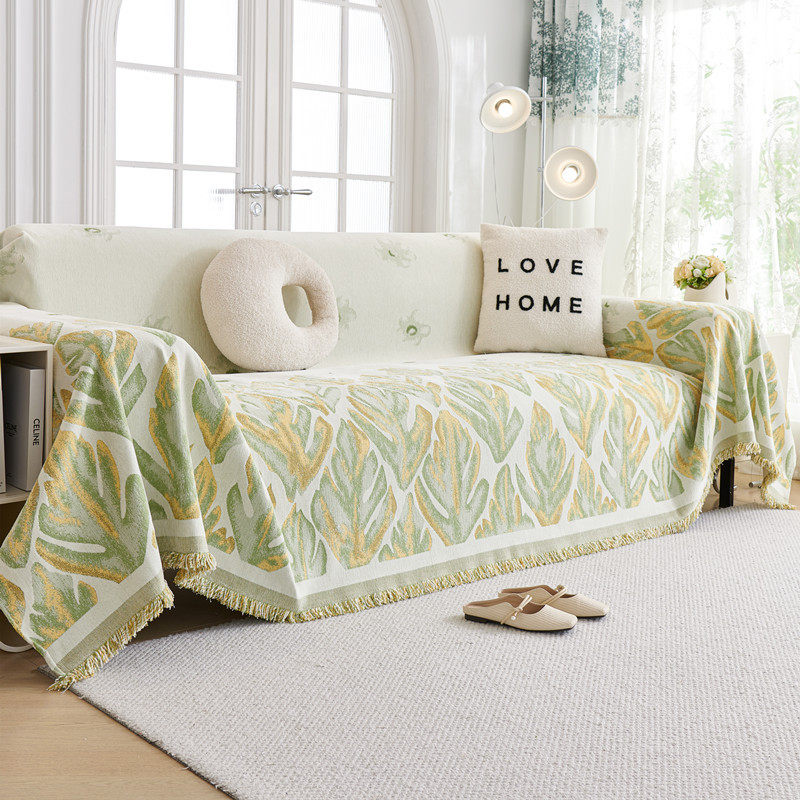 法式田园雪尼尔双面沙发巾四季通用全盖沙发套罩单双人沙发垫盖毯