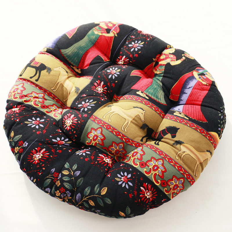 棉麻复古秋冬蒲团美臀坐垫加厚布艺圆形阳台飘窗垫榻榻米地板打坐