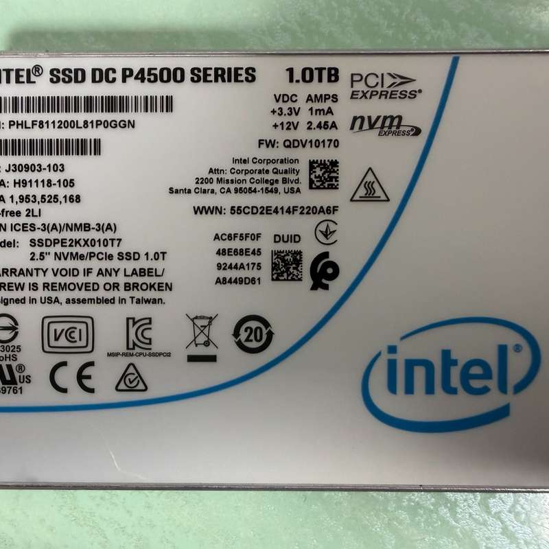 Intel/英特尔 P4500 1TB企业级SSD固态硬盘--议价商品