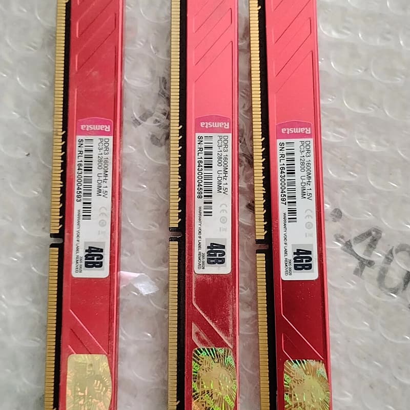 (瑞势Ramsta DDR3 4G 1600内存条三条DDR--议价商品